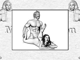 dibujos eróticos de marc blanton ninfas y sátiro