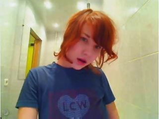 redhead, webcam, intermitente